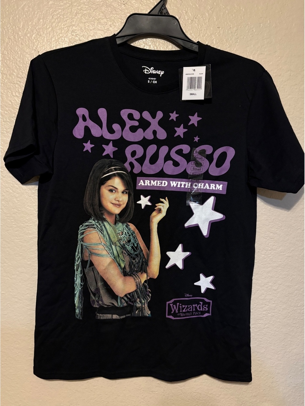 Disney Alex Russo Armed With Charm Black T-Shirt Size S
